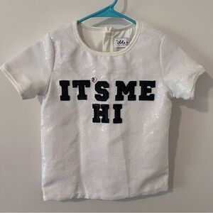 NWT Lola and the Boys It’s Me Hi Sequin Zip Back Top Taylor Swift Swifties 6T